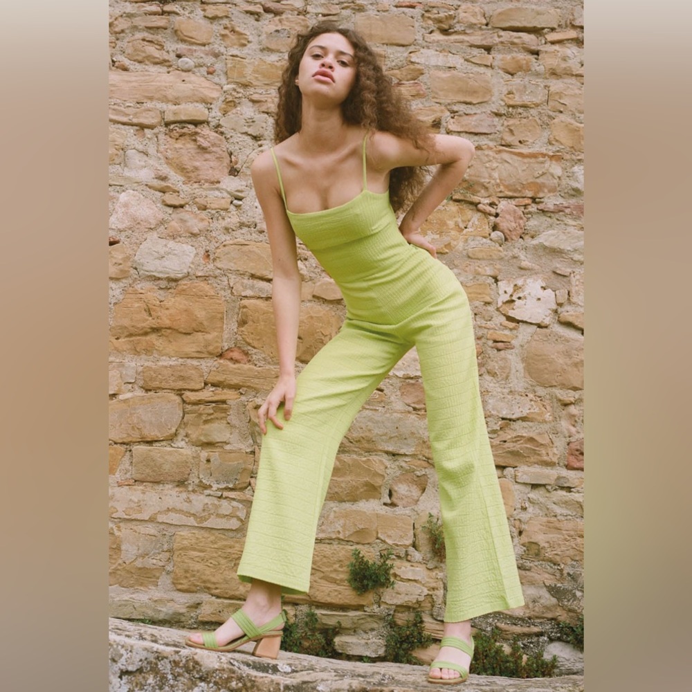 Paloma Wool Lime Green Open Back Jumpsuit